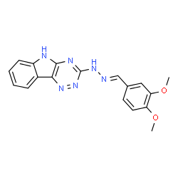 ChemSpider 2D Image | 3-[(2E)-2-(3,4-Dimethoxybenzylidene)hydrazino]-5H-[1,2,4]triazino[5,6-b]indole | C18H16N6O2