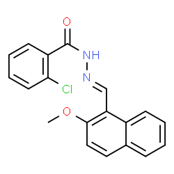 ChemSpider 2D Image | 2-Chloro-N'-[(E)-(2-methoxy-1-naphthyl)methylene]benzohydrazide | C19H15ClN2O2