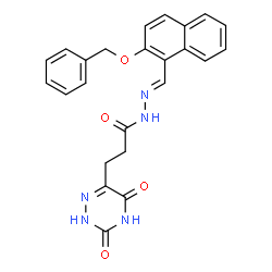 ChemSpider 2D Image | N'-{(E)-[2-(Benzyloxy)-1-naphthyl]methylene}-3-(3,5-dioxo-2,3,4,5-tetrahydro-1,2,4-triazin-6-yl)propanehydrazide | C24H21N5O4