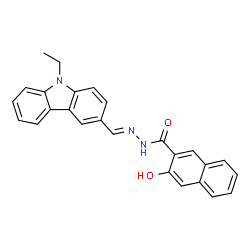 ChemSpider 2D Image | N'-[(E)-(9-Ethyl-9H-carbazol-3-yl)methylene]-3-hydroxy-2-naphthohydrazide | C26H21N3O2