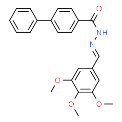 ChemSpider 2D Image | N'-[(E)-(3,4,5-Trimethoxyphenyl)methylene]-4-biphenylcarbohydrazide | C23H22N2O4