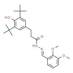 ChemSpider 2D Image | 3-(3,5-Di-tert-butyl-4-hydroxyphenyl)-N'-[(E)-(2,3-dimethoxyphenyl)methylene]propanehydrazide | C26H36N2O4
