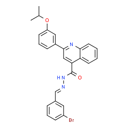 ChemSpider 2D Image | N'-[(E)-(3-Bromophenyl)methylene]-2-(3-isopropoxyphenyl)-4-quinolinecarbohydrazide | C26H22BrN3O2