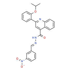ChemSpider 2D Image | 2-(2-Isopropoxyphenyl)-N'-[(E)-(3-nitrophenyl)methylene]-4-quinolinecarbohydrazide | C26H22N4O4