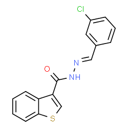 ChemSpider 2D Image | N'-[(E)-(3-Chlorophenyl)methylene]-1-benzothiophene-3-carbohydrazide | C16H11ClN2OS
