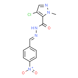 ChemSpider 2D Image | 4-Chloro-1-methyl-N'-[(E)-(4-nitrophenyl)methylene]-1H-pyrazole-5-carbohydrazide | C12H10ClN5O3