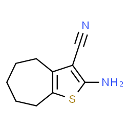 ChemSpider 2D Image | 2-amino-4H,5H,6H,7H,8H-cyclohepta[b]thiophene-3-carbonitrile | C10H12N2S