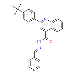 ChemSpider 2D Image | 2-(4-tert-Butylphenyl)-N'-[(E)-pyridin-4-ylmethylene]quinoline-4-carbohydrazide | C26H24N4O