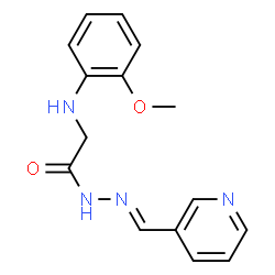 ChemSpider 2D Image | 2-[(2-Methoxyphenyl)amino]-N'-[(E)-3-pyridinylmethylene]acetohydrazide | C15H16N4O2
