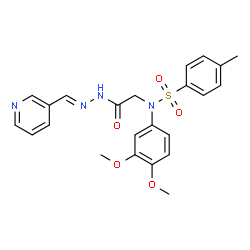ChemSpider 2D Image | N-(3,4-Dimethoxyphenyl)-4-methyl-N-{2-oxo-2-[(2E)-2-(3-pyridinylmethylene)hydrazino]ethyl}benzenesulfonamide | C23H24N4O5S