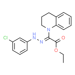 ChemSpider 2D Image | Ethyl (2Z)-[(3-chlorophenyl)hydrazono](3,4-dihydro-1(2H)-quinolinyl)acetate | C19H20ClN3O2