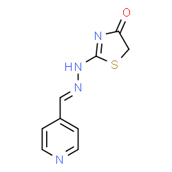 ChemSpider 2D Image | 2-[(2E)-2-(4-Pyridinylmethylene)hydrazino]-1,3-thiazol-4(5H)-one | C9H8N4OS