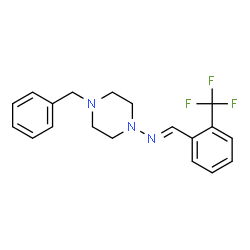 ChemSpider 2D Image | (4-Benzyl-piperazin-1-yl)-(2-trifluoromethyl-benzylidene)-amine | C19H20F3N3