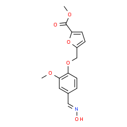 ChemSpider 2D Image | Methyl 5-({4-[(E)-(hydroxyimino)methyl]-2-methoxyphenoxy}methyl)-2-furoate | C15H15NO6