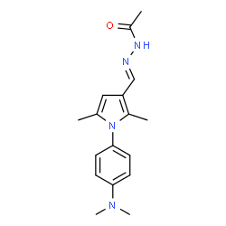 ChemSpider 2D Image | N'-[(E)-{1-[4-(Dimethylamino)phenyl]-2,5-dimethyl-1H-pyrrol-3-yl}methylene]acetohydrazide | C17H22N4O