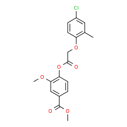 ChemSpider 2D Image | Methyl 4-[2-(4-chloro-2-methylphenoxy)acetoxy]-3-methoxybenzoate | C18H17ClO6