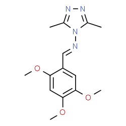 ChemSpider 2D Image | 3,5-Dimethyl-N-[(E)-(2,4,5-trimethoxyphenyl)methylene]-4H-1,2,4-triazol-4-amine | C14H18N4O3