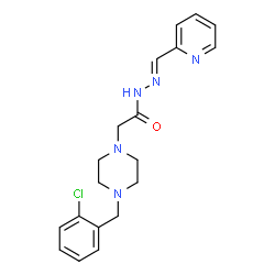 ChemSpider 2D Image | 2-[4-(2-Chlorobenzyl)-1-piperazinyl]-N'-[(E)-2-pyridinylmethylene]acetohydrazide | C19H22ClN5O