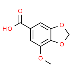 ChemSpider 2D Image | 7-METHOXY-1,3-BENZODIOXIDE-5-CARBOXYLIC ACID | C9H8O5