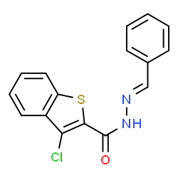 ChemSpider 2D Image | 3-Chloro-N'-[(E)-phenylmethylene]-1-benzothiophene-2-carbohydrazide | C16H11ClN2OS