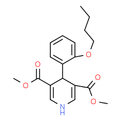 ChemSpider 2D Image | Dimethyl 4-(2-butoxyphenyl)-1,4-dihydro-3,5-pyridinedicarboxylate | C19H23NO5