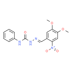 ChemSpider 2D Image | (2E)-2-(4,5-Dimethoxy-2-nitrobenzylidene)-N-phenylhydrazinecarboxamide | C16H16N4O5