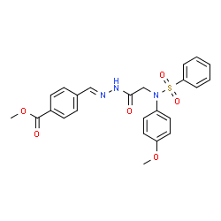ChemSpider 2D Image | Methyl 4-[(E)-({[(4-methoxyphenyl)(phenylsulfonyl)amino]acetyl}hydrazono)methyl]benzoate | C24H23N3O6S