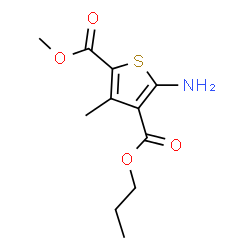 ChemSpider 2D Image | 2-Methyl 4-propyl 5-amino-3-methyl-2,4-thiophenedicarboxylate | C11H15NO4S
