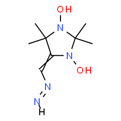ChemSpider 2D Image | 5-[(E)-Diazenylmethylene]-2,2,4,4-tetramethyl-1,3-imidazolidinediol | C8H16N4O2