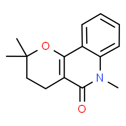 ChemSpider 2D Image | 2,2,6-Trimethyl-3,4-dihydro-2H,5H-pyrano[3,2-c]quinolin-5-one | C15H17NO2