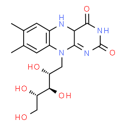 ChemSpider 2D Image | 5-Deoxy-5-(7,8-dimethyl-2,4-dioxo-3,4,4a,5-tetrahydrobenzo[g]pteridin-10(2H)-yl)-D-ribitol | C17H22N4O6