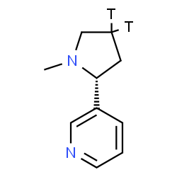 ChemSpider 2D Image | 3-[(2R)-1-Methyl(4,4-~3~H_2_)-2-pyrrolidinyl]pyridine | C10H12T2N2