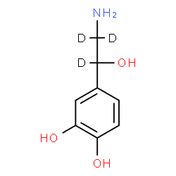 ChemSpider 2D Image | 4-[2-Amino-1-hydroxy(~2~H_3_)ethyl]-1,2-benzenediol | C8H8D3NO3