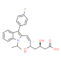 ChemSpider 2D Image | (3R,5S,6Z)-7-[3-(4-Fluorophenyl)-1-isopropyl-1H-indol-2-yl]-3,5-dihydroxy-6-heptenoic acid | C24H26FNO4