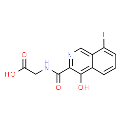 ChemSpider 2D Image | N-[(4-Hydroxy-8-iodo-3-isoquinolinyl)carbonyl]glycine | C12H9IN2O4