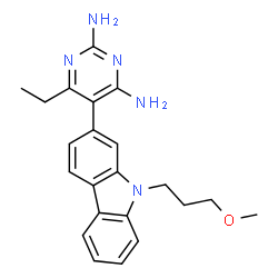 ChemSpider 2D Image | 6-Ethyl-5-[9-(3-methoxypropyl)-9H-carbazol-2-yl]-2,4-pyrimidinediamine | C22H25N5O
