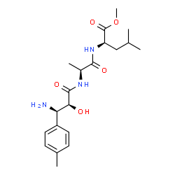 ChemSpider 2D Image | METHYL N-[(2S,3R)-3-AMINO-2-HYDROXY-3-(4-METHYLPHENYL)PROPANOYL]-D-ALANYL-D-LEUCINATE | C20H31N3O5