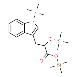 ChemSpider 2D Image | Trimethylsilyl 3-[1-(trimethylsilyl)-1H-indol-3-yl]-2-[(trimethylsilyl)oxy]propanoate  | C20H35NO3Si3