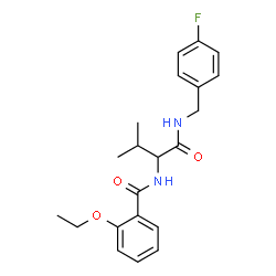 ChemSpider 2D Image | 2-Ethoxy-N-{1-[(4-fluorobenzyl)amino]-3-methyl-1-oxo-2-butanyl}benzamide | C21H25FN2O3