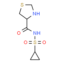 ChemSpider 2D Image | N-(Cyclopropylsulfonyl)-1,3-thiazolidine-4-carboxamide | C7H12N2O3S2