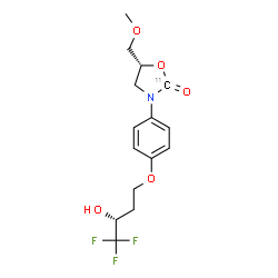ChemSpider 2D Image | (5R)-5-(Methoxymethyl)-3-{4-[(3R)-4,4,4-trifluoro-3-hydroxybutoxy]phenyl}(2-~11~C)-1,3-oxazolidin-2-one | C15H18F3NO5