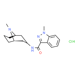 ChemSpider 2D Image | 1-Methyl-N-[(1R,5S)-9-methyl-9-azabicyclo[3.3.1]non-3-yl]-1H-indazole-3-carboxamide hydrochloride (1:1) | C18H25ClN4O