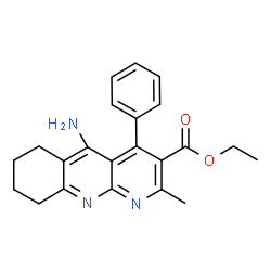 ChemSpider 2D Image | Ethyl 5-amino-2-methyl-4-phenyl-6,7,8,9-tetrahydrobenzo[b][1,8]naphthyridine-3-carboxylate | C22H23N3O2