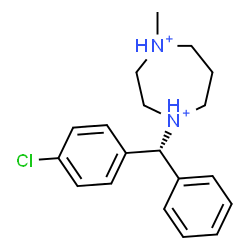 ChemSpider 2D Image | (1R)-1-[(S)-(4-Chlorophenyl)(phenyl)methyl]-4-methyl-1,4-diazepanediium | C19H25ClN2