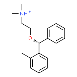 ChemSpider 2D Image | N,N-Dimethyl-2-[(R)-(2-methylphenyl)(phenyl)methoxy]ethanaminium | C18H24NO