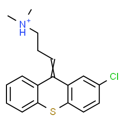 ChemSpider 2D Image | 3-(2-Chloro-9H-thioxanthen-9-ylidene)-N,N-dimethyl-1-propanaminium | C18H19ClNS