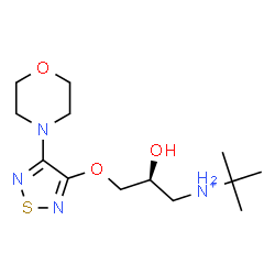 ChemSpider 2D Image | (2S)-2-Hydroxy-N-(2-methyl-2-propanyl)-3-{[4-(4-morpholinyl)-1,2,5-thiadiazol-3-yl]oxy}-1-propanaminium | C13H25N4O3S