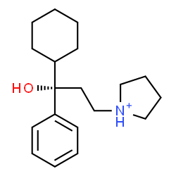 ChemSpider 2D Image | 1-[(3S)-3-Cyclohexyl-3-hydroxy-3-phenylpropyl]pyrrolidinium | C19H30NO