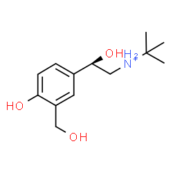 ChemSpider 2D Image | N-{(2R)-2-Hydroxy-2-[4-hydroxy-3-(hydroxymethyl)phenyl]ethyl}-2-methyl-2-propanaminium | C13H22NO3