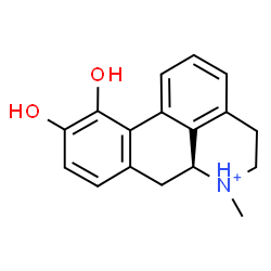 ChemSpider 2D Image | (6aS)-10,11-Dihydroxy-6-methyl-5,6,6a,7-tetrahydro-4H-dibenzo[de,g]quinolinium | C17H18NO2